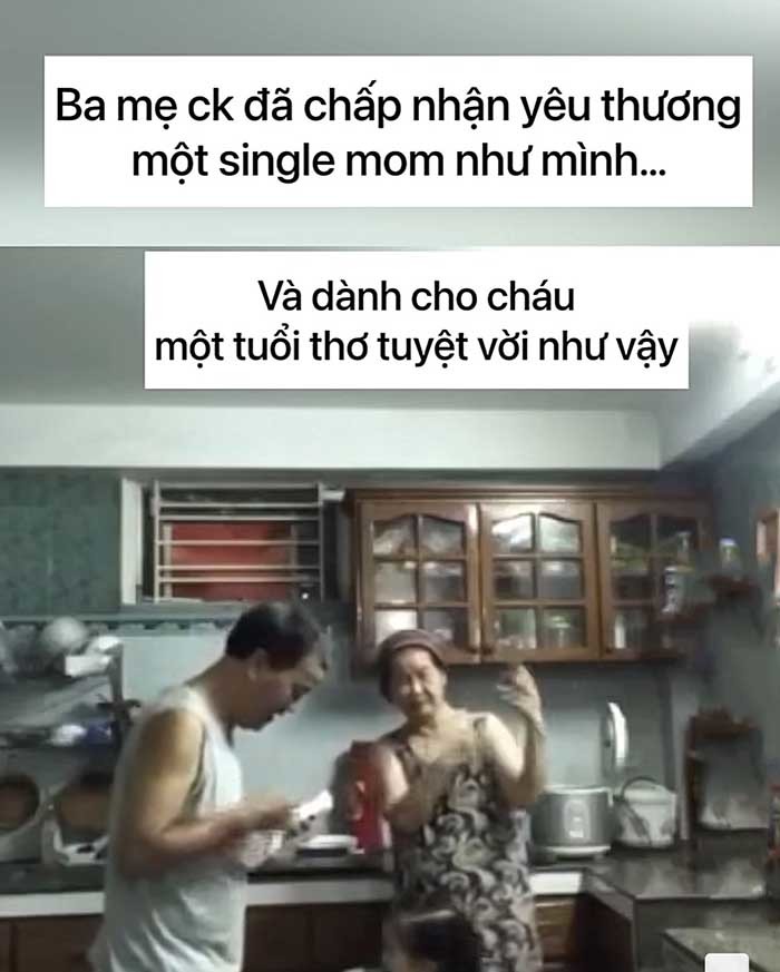  Ông bà coi con riêng của con dâu như cháu ruột của mình. (Ảnh cắt từ clip TikTok menhihealthy)